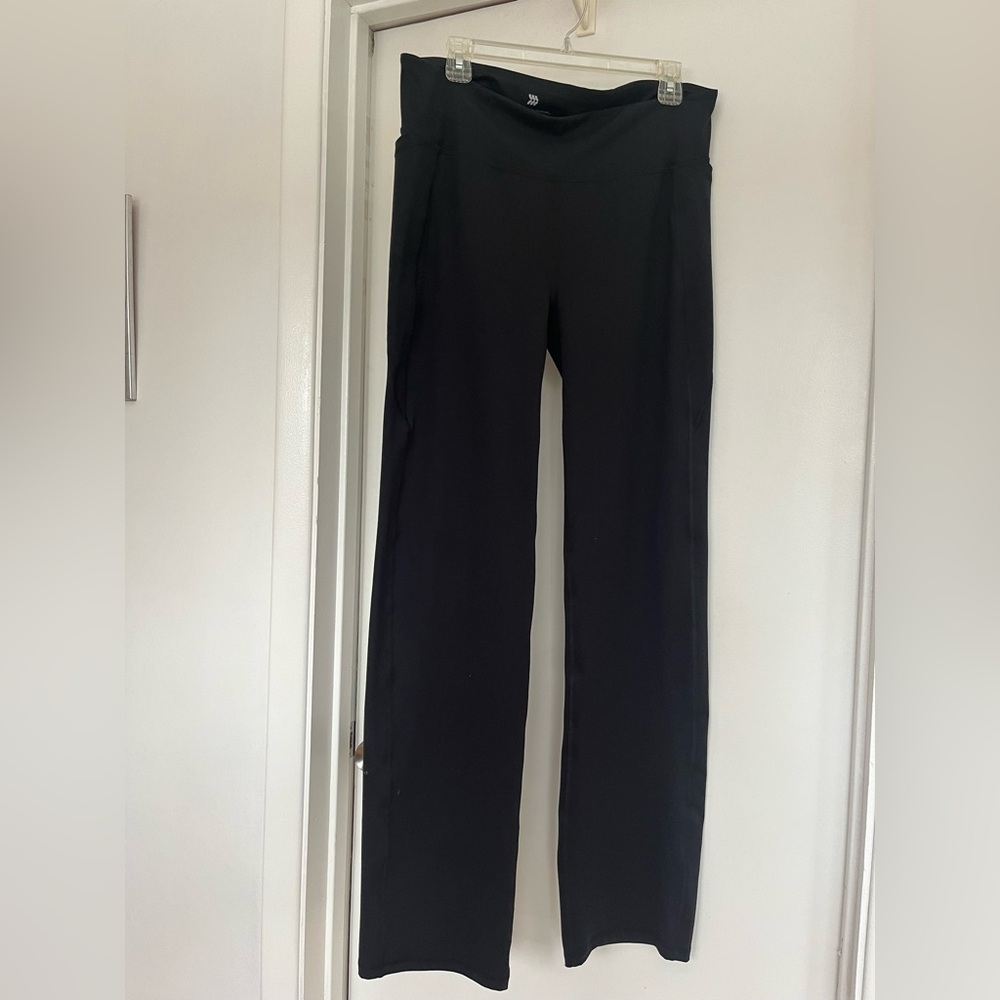 “All in Motion” athletic style black pants (Target brand) 
Wide waistband.  XL